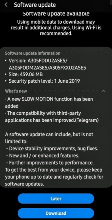 Samsung updates Galaxy A30 with slow-motion video recording