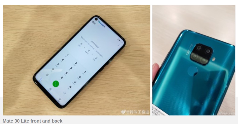 Huawei Mate 30 Lite shown off in live images