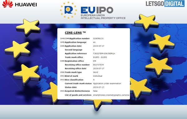 Huawei trademarks ‘Cine Lens’ and ‘Matrix Camera’ ahead of Mate 30 launch