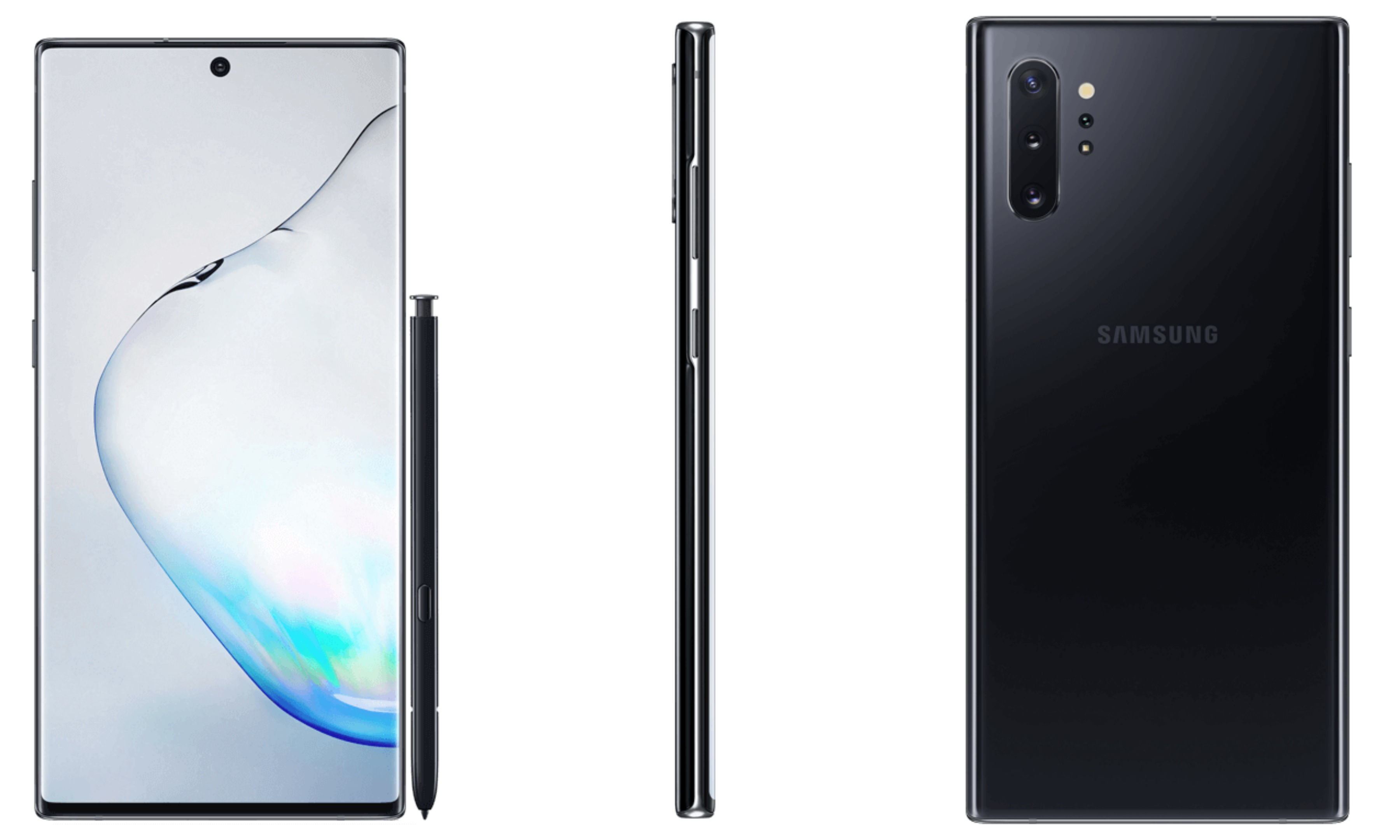 Samsung Galaxy Note 10 Silver Prism and Black