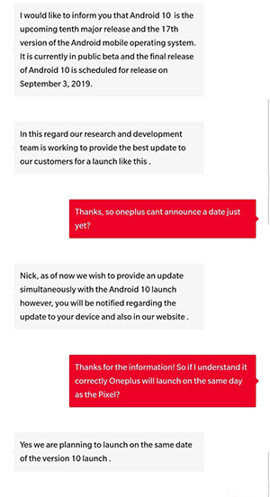 OnePlus might be planning to release Android 10 at the same time as Google