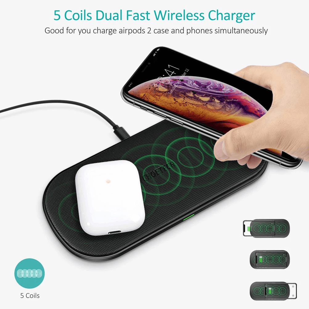 CHOETECH T535-S PowerDual 5 Coils Fast Wireless Charger Pad