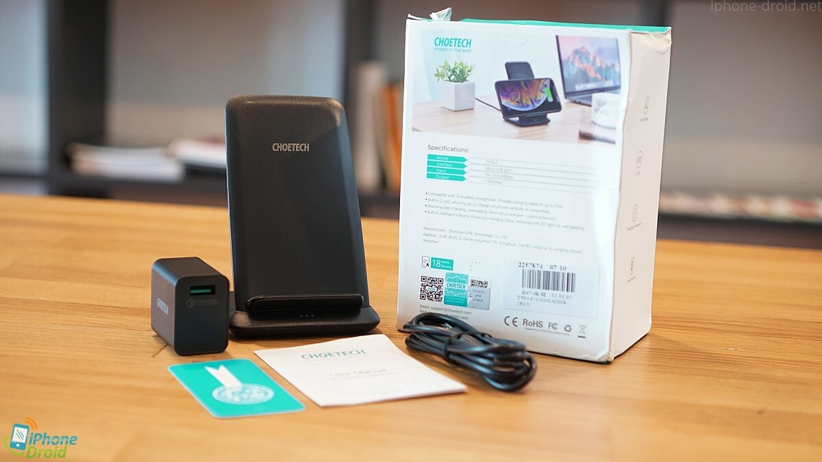 CHOETECH T555S-Q 15W Wireless Charging Stand