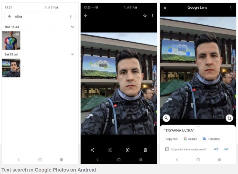 Google starts implementing text search in Photos