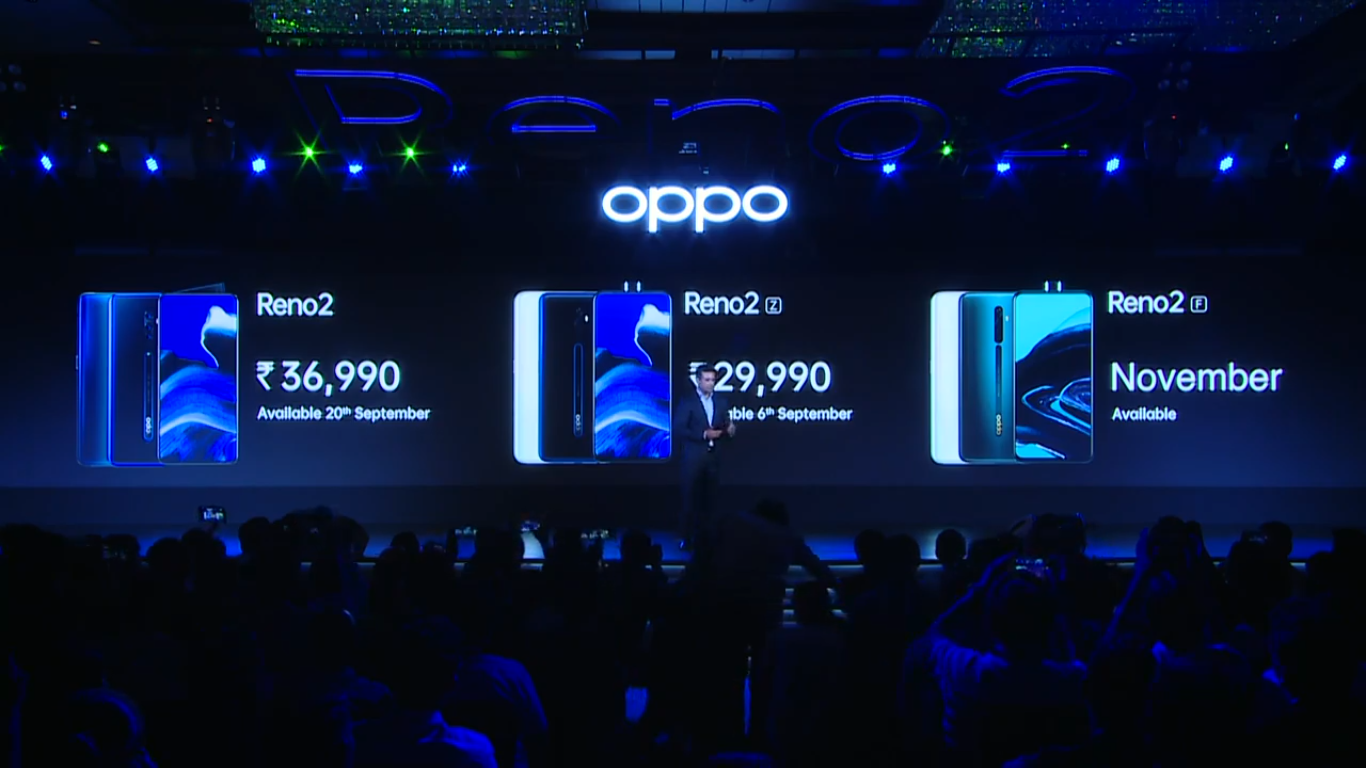 OPPO Reno 2, Reno 2Z and Reno 2F in India