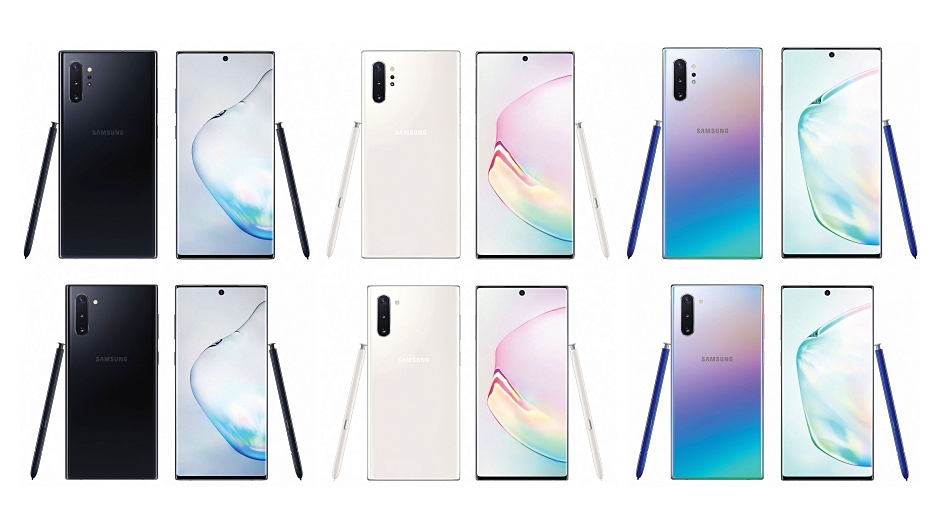 Samsung Galaxy Note10 Colors Black White and Pearl