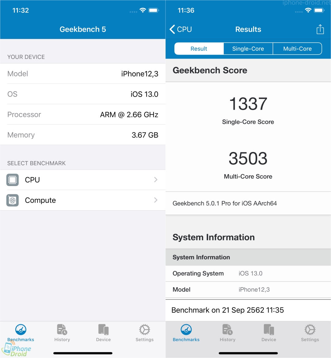 iPhone 11 Pro Geekbench