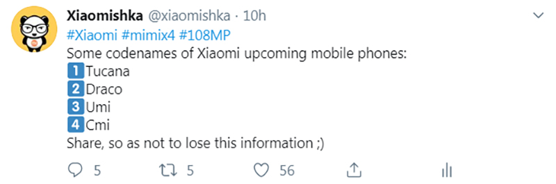 Xiaomi Mi Mix 4 details leak