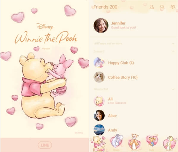 Winnie the Pooh- Hugs LINE Theme Free Download