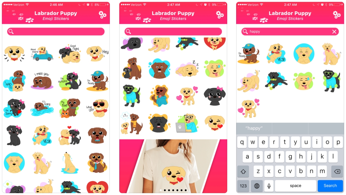 Labrador Puppy Emoji Stickers