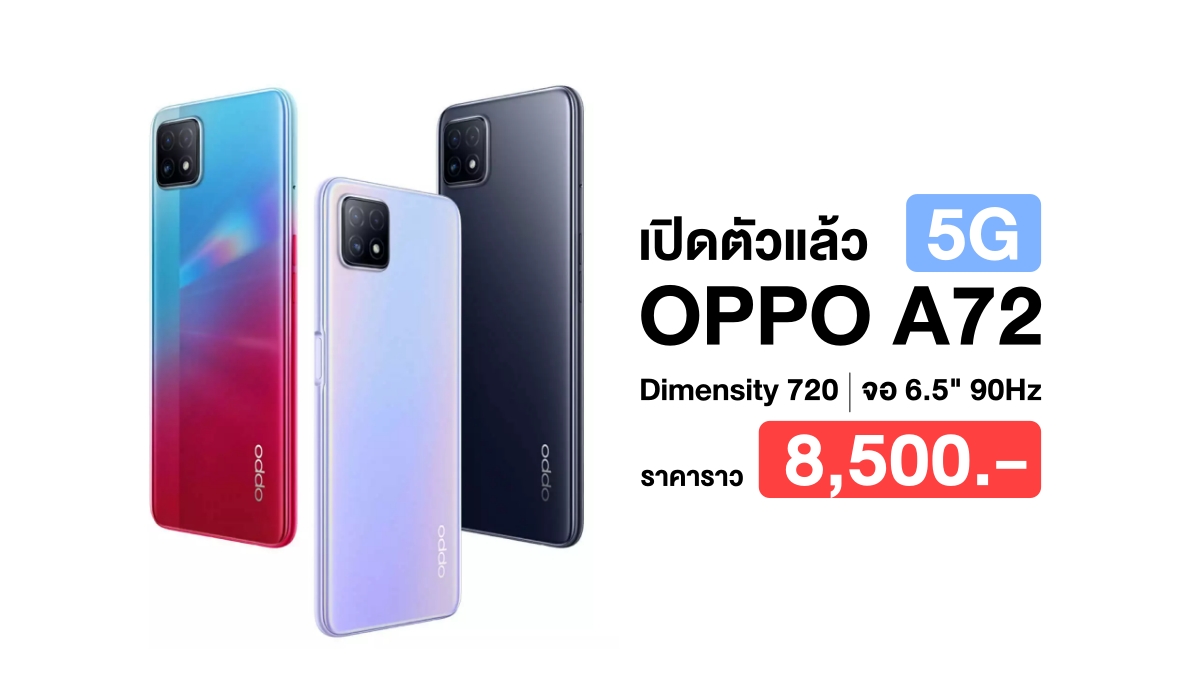 Oppo A72 5G goes official with Dimensity 720 SoC