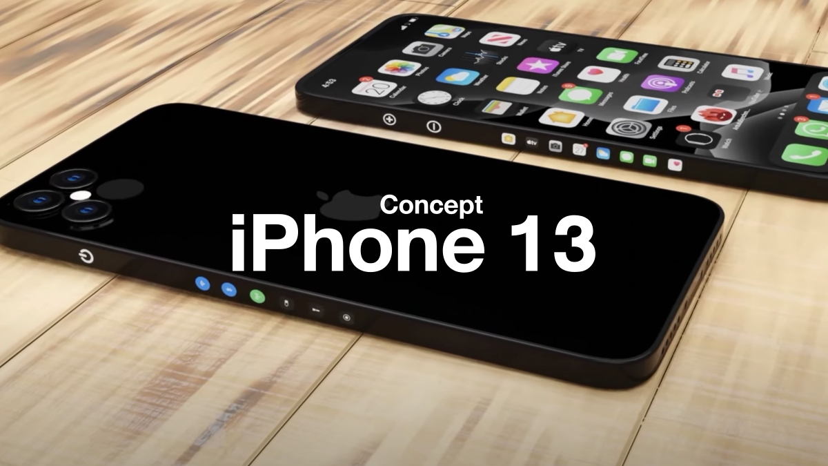 คอนเซ็ปต์ iPhone 13 ขอบเหลี่ยม เป็นจอสัมผัส ไม่ต้องมีปุ่ม ...