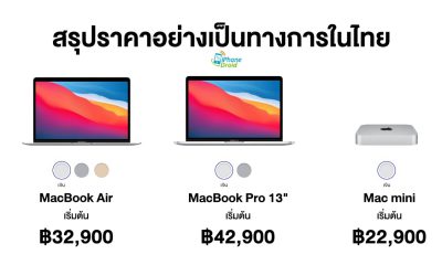 Apple Mac 2020 M1 Chip Pricing in Thailand