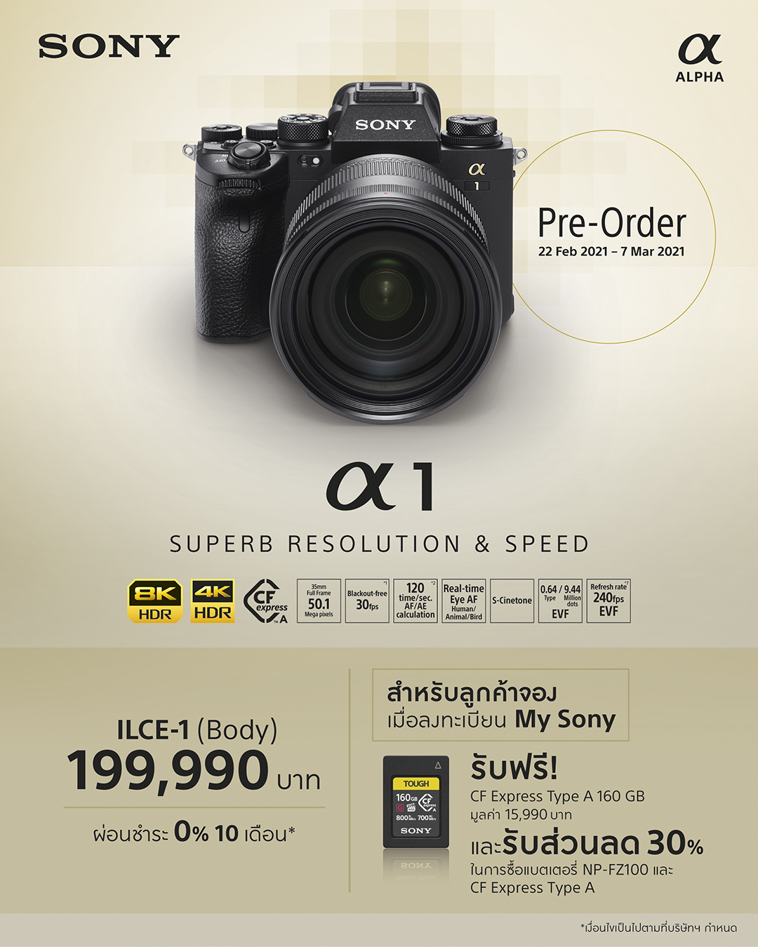 รูปภาพนี้มี Alt แอตทริบิวต์เป็นค่าว่าง ชื่อไฟล์คือ Pre-Order-Sony-Alpha1.jpg