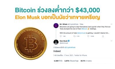 Bitcoin tumbles below 45,000 after Elon Musk implies Tesla may sell crypto