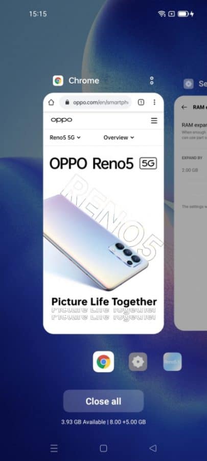 OPPO Memory Expansion Technology Reno5 Series 5G