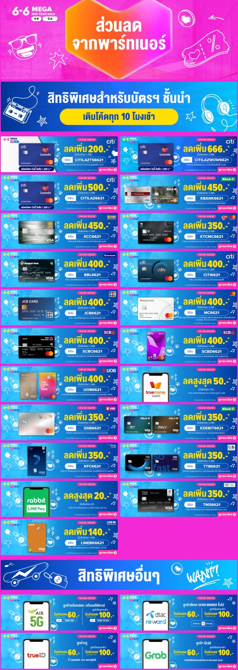Lazada 6.6 Coupons and Promotions credit cards