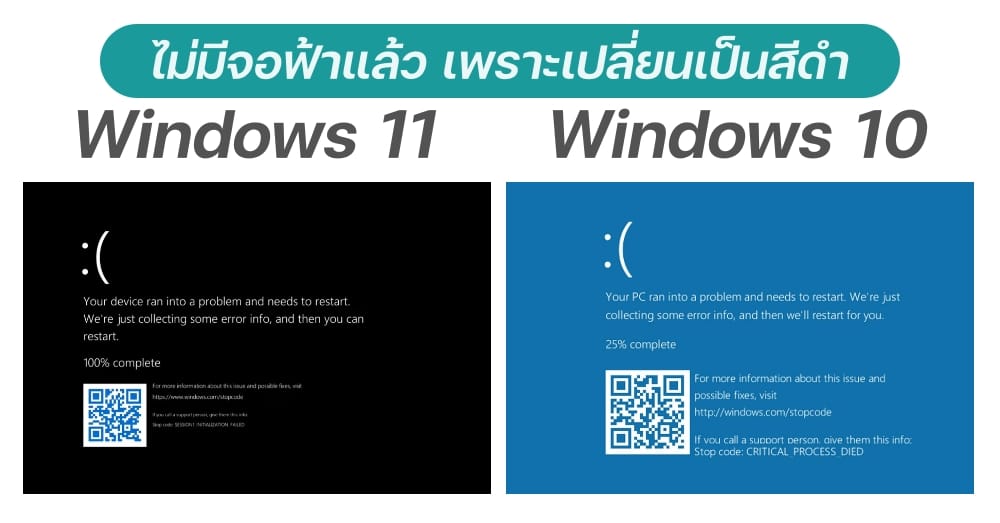 Blue Screen of Death is changing to black in Windows 11