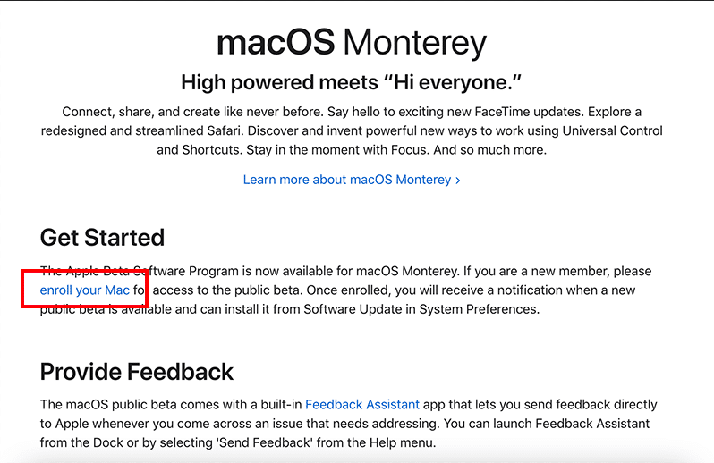 วิธีติดตั้ง macOS Monterey Public Beta