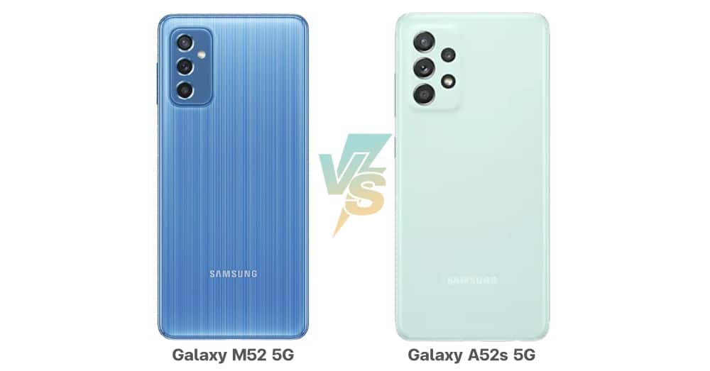 เปรียบเทียบสเปค Samsung Galaxy M52 5G และ A52s 5G