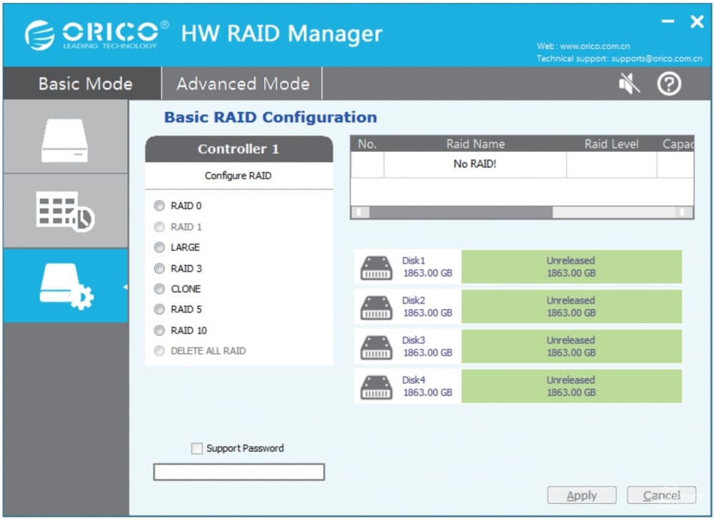 ORICO HW RAID Manager