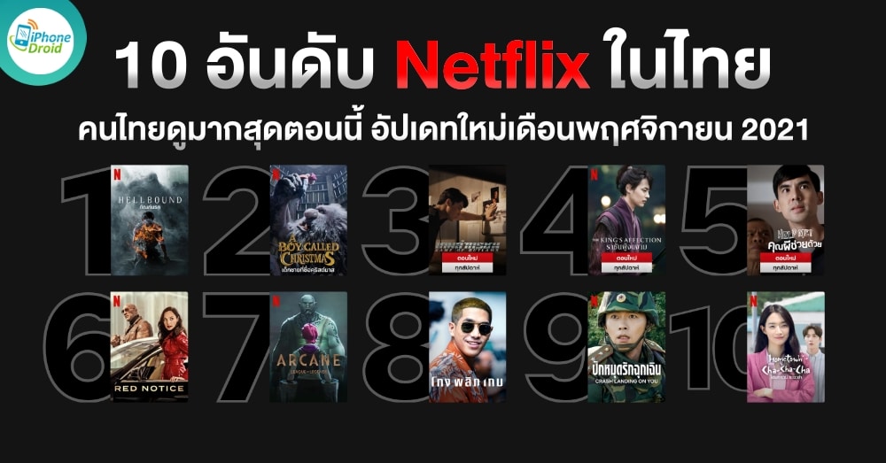 Top 10 Netflix in November 2021 in Thailand อันดับหนัง Netflix