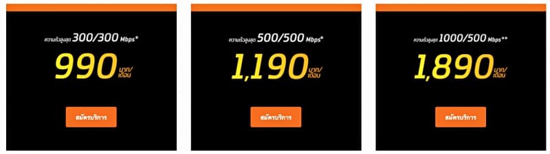 เปรียบเทียบเน็ตบ้าน AIS Fibre, 3BB, True Online, NT และ CAT