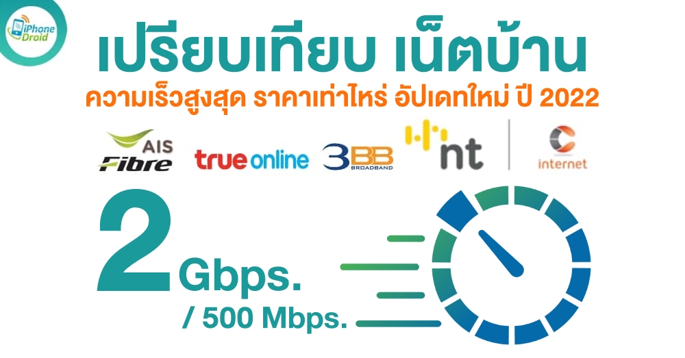 Comparison of home internet AIS Fiber 3BB True Online NT and CAT in 2022