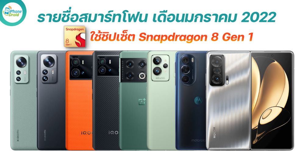 List Of Smartphones With Qualcomm Snapdragon 8 Gen 1