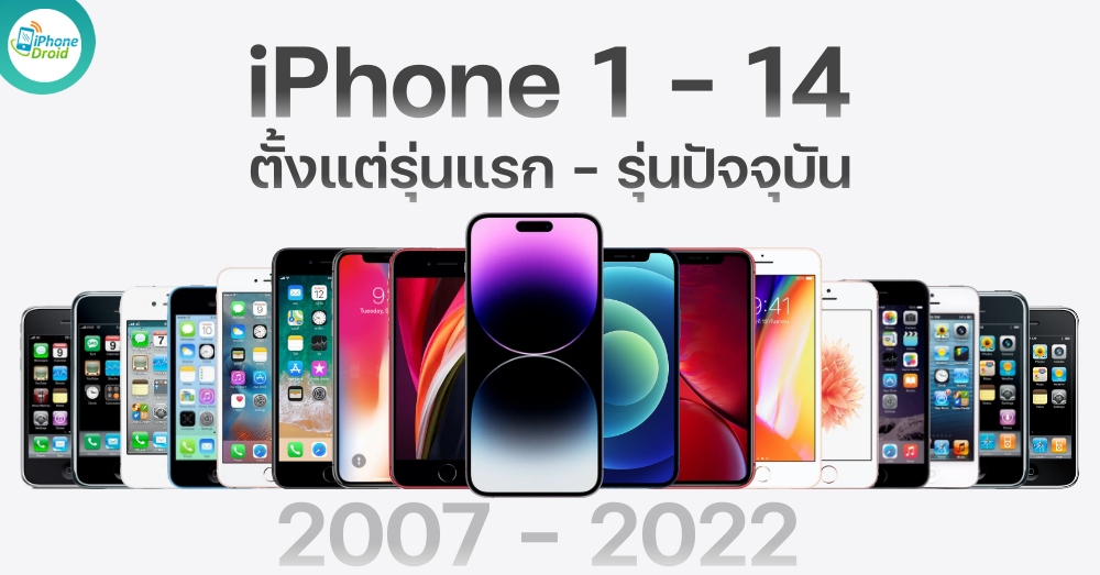 iPhone 1 - 14 Evolution Timeline 2007-2022