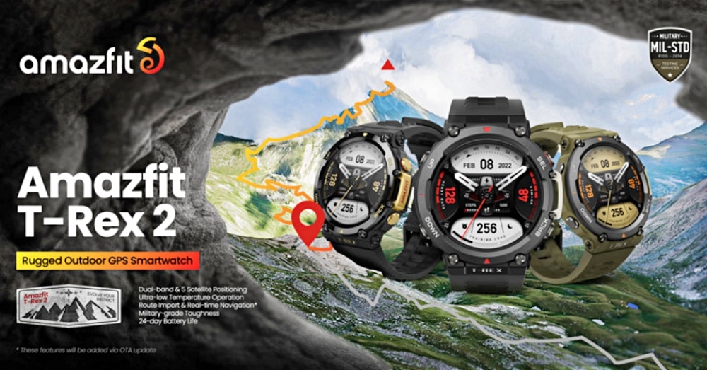 Amazfit T-Rex 2 rugged outdoor GPS smartwatch