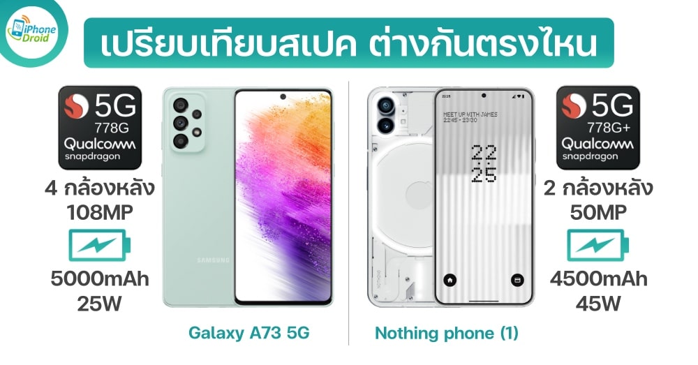 Compare Galaxy A73 5G vs Nothing phone (1)