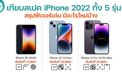 Compare iPhone 14 series and iPhone SE 3 (2022)