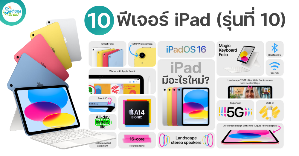 สรุป 10 ฟีเจอร์ใหม่ iPad (รุ่นที่ 10) มีอะไรน่าสนใจบ้าง