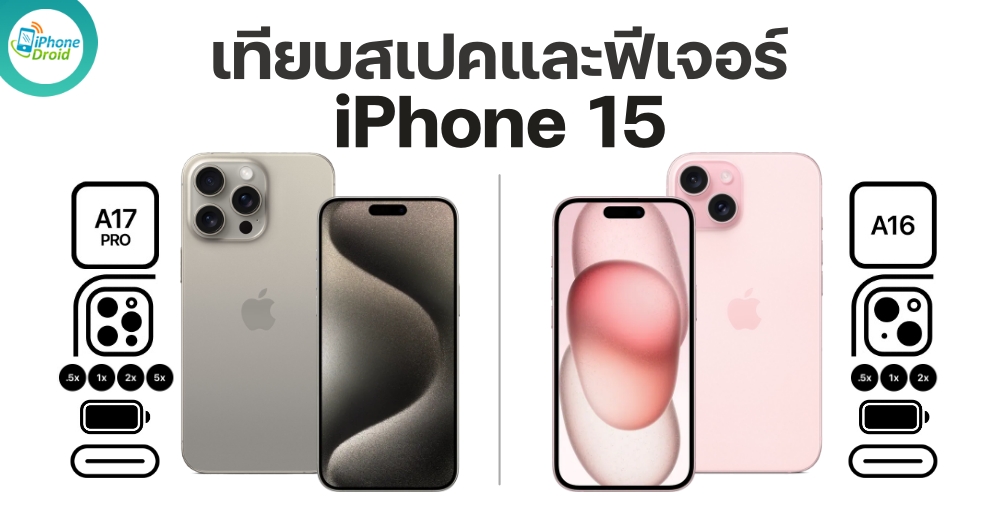 Apple iPhone 15 spec compare