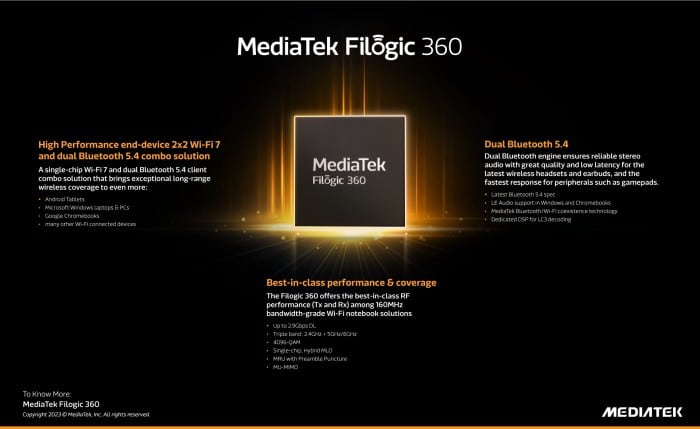 MediaTek Filogic 860 and Filogic 360