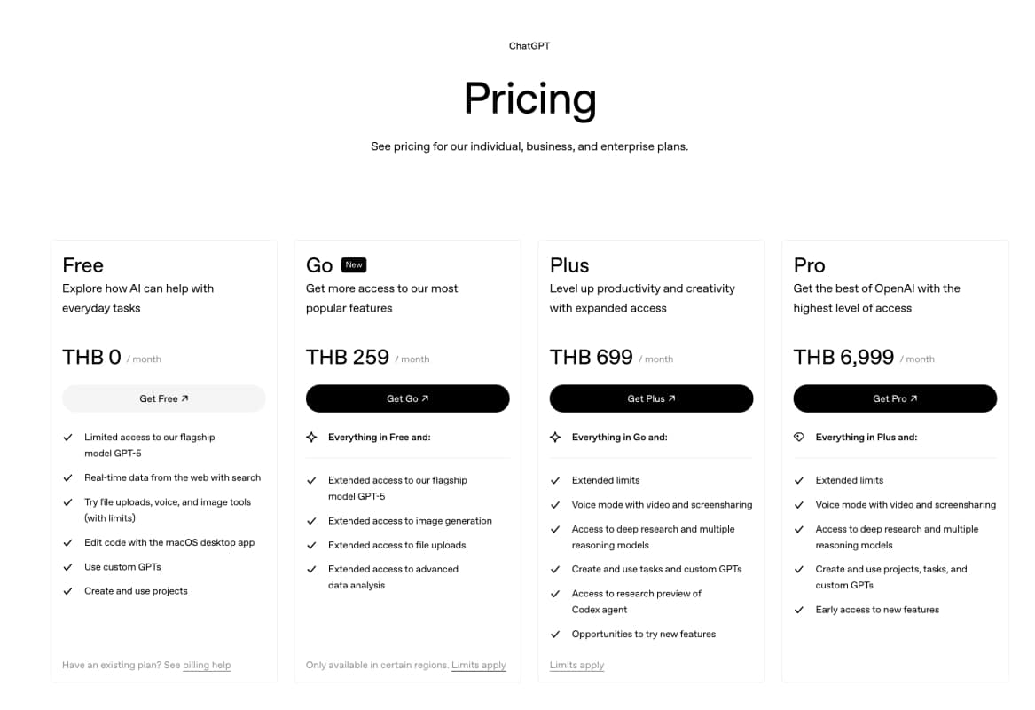 OpenAI officially launches ChatGPT Go in Thailand, starting at just 259 Baht