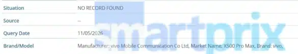 vivo-x500-pro-max-spotted on imei database