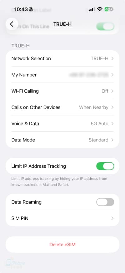 How to delete eSIM on iPhone